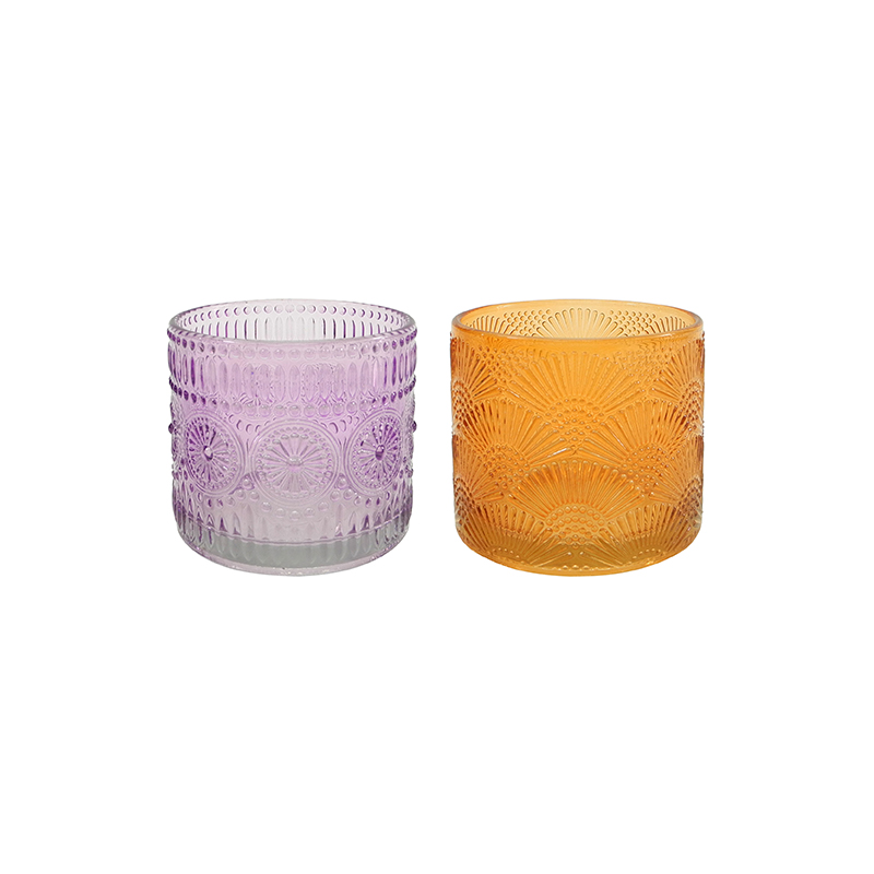 Texture Spray Color Glass Candle Holder YD-ND-376