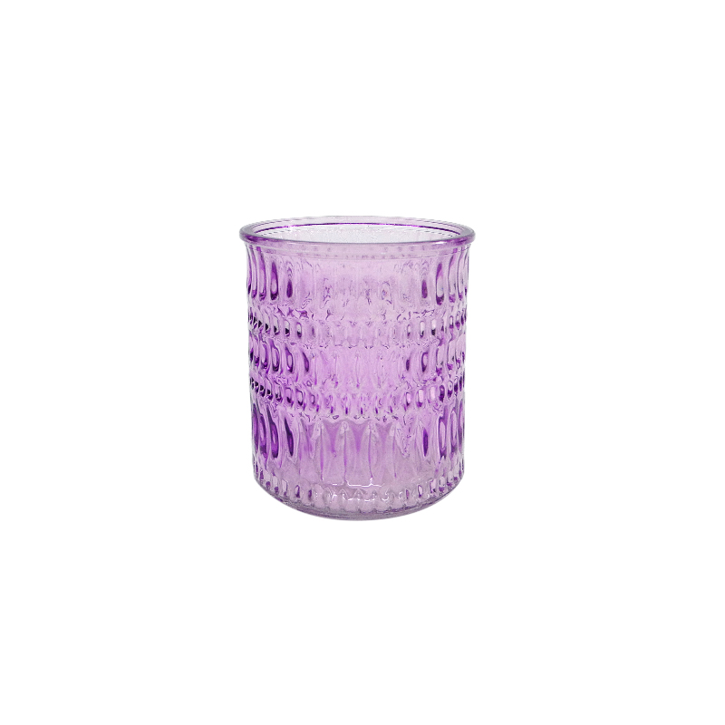Texture Spray Color Glass Candle Holder YD-ND-349