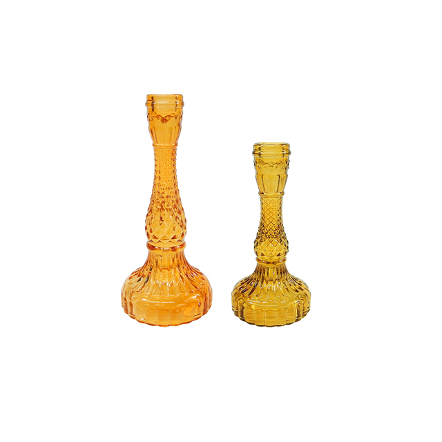 Orange Brown Glass Candle Holder YD-ND-385