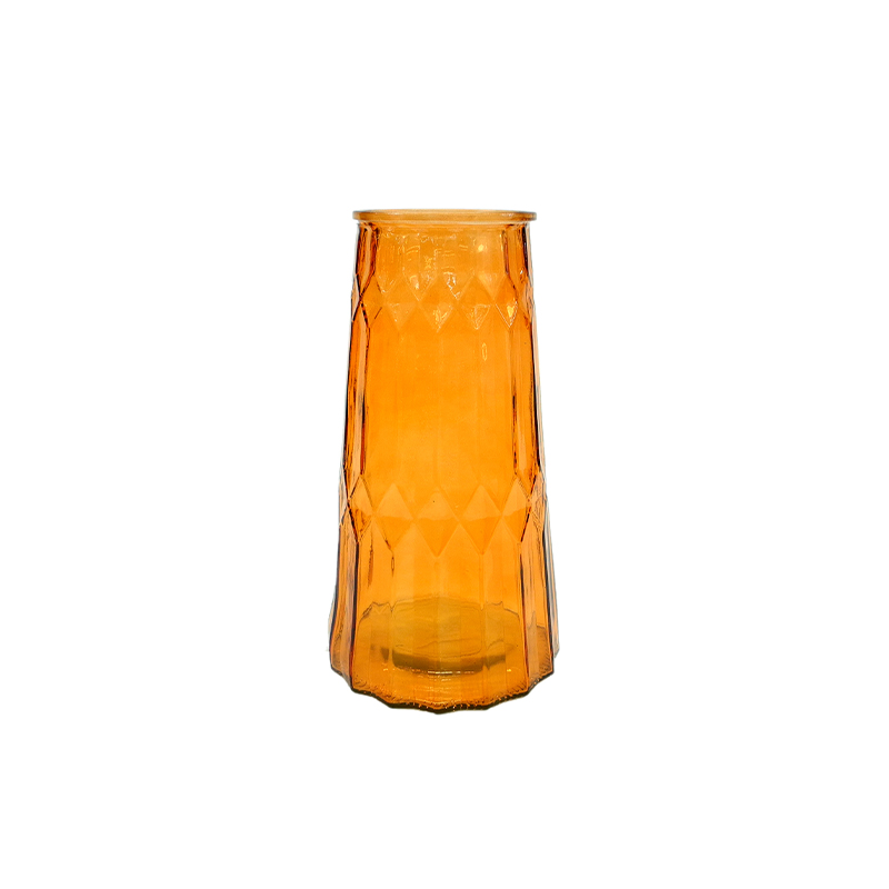 Diamond Textured Spray-painted Glass Vase YD-ND-333