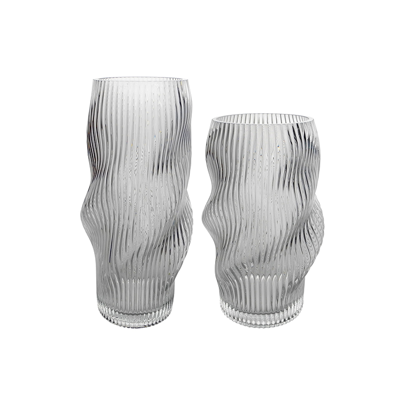 Striped Shaped Glass Vase YD-CGV-205