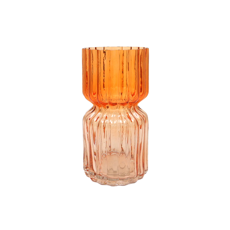 Striped Double-color Gradient Glass Vase YD-TDH-100