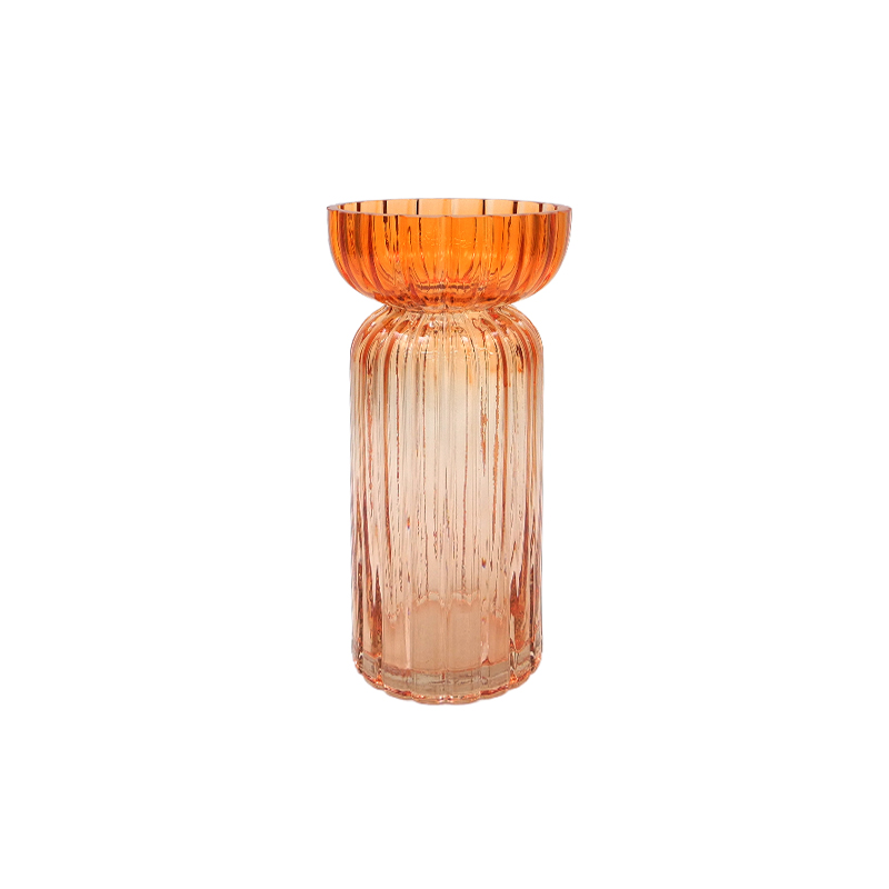 Striped Double-color Gradient Glass Vase YD-TDH-100
