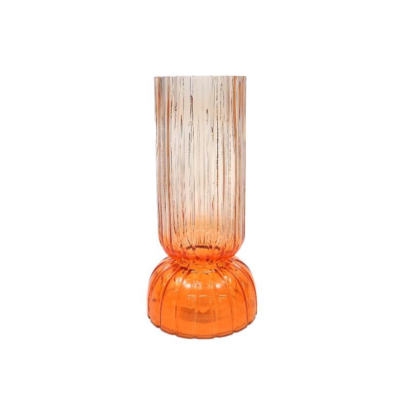 Striped Double-color Gradient Glass Vase YD-TDH-100