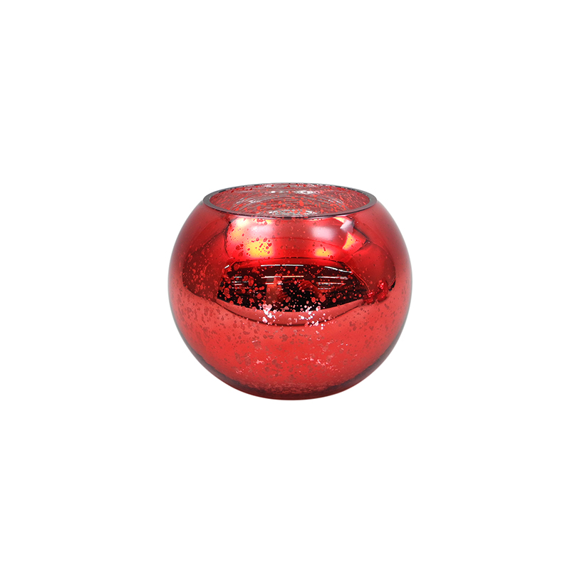 Electroplated Red Spherical Candle Holder YD-CX-106