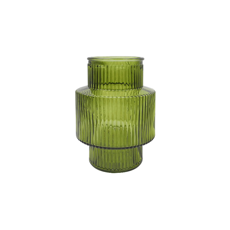 Striped Spray-colored Glass Vase YD-TDH-060