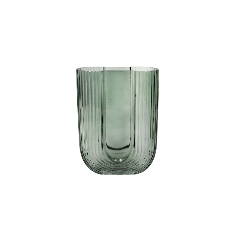 Green Striped Spray-colored Glass Vase YD-TDH-088