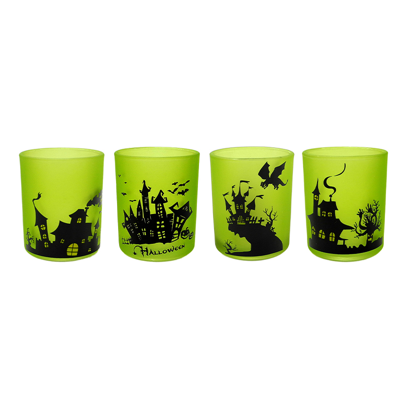 Halloween Pattern Green Frosted Wax Cup YD-HAL-081