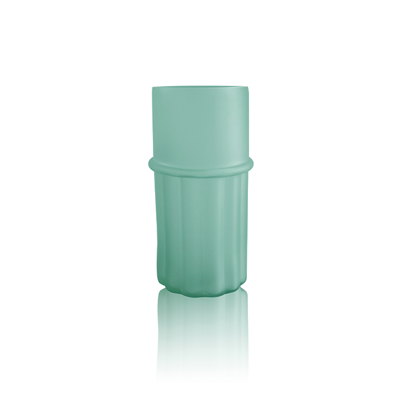Green Frosted Glass Vase YD-OBS-066