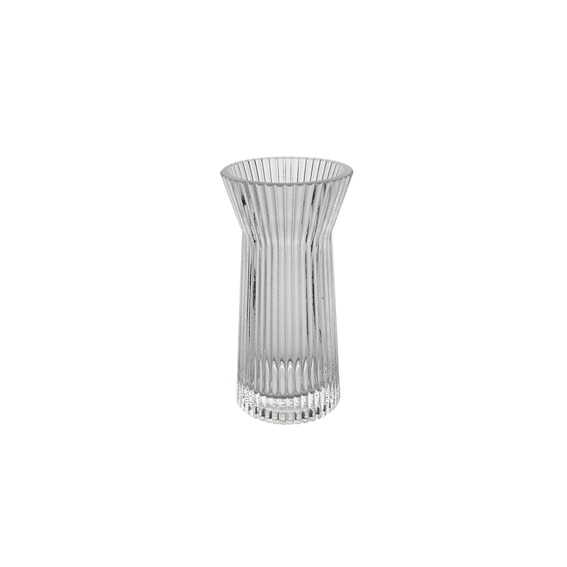 Striped Clear Glass Vase YD-CGV-032