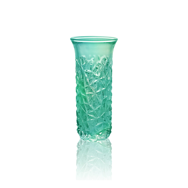 Relief Pattern Multicolored Plated Glass Vase YD-OBS-098