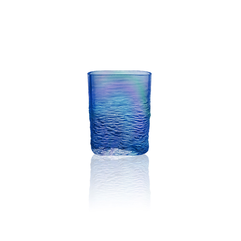 Water Ripple Multicolored Plated Glass Vase YD-OBS-099