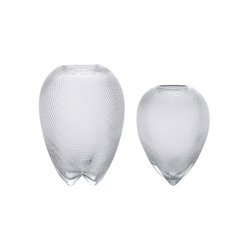 Diamond Pattern Glass Vase YD-CGV-040