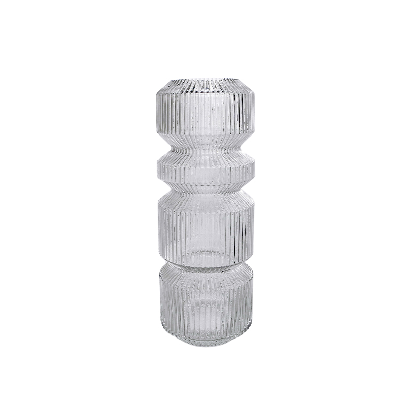 Special-shaped Striped Glass Vase YD-CGV-058