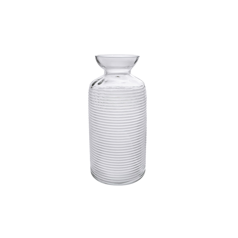 Clear Glass Vase With Horizontal Stripes YD-CGV-048