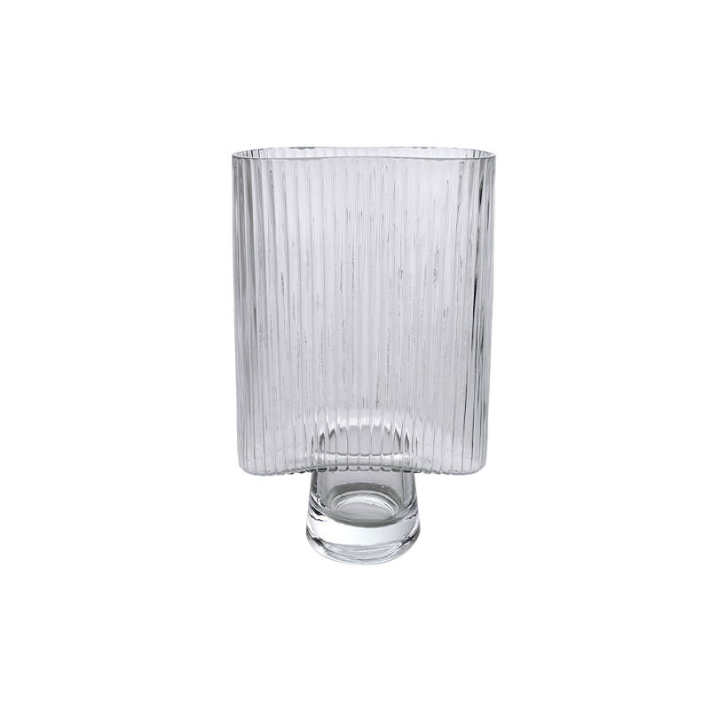 Flat Clear Glass Vase YD-CGV-053