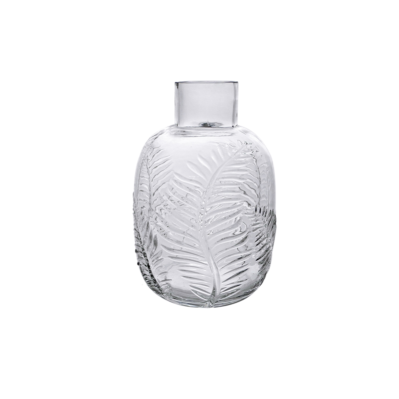 Leaf Relief Glass Vase YD-CGV-054