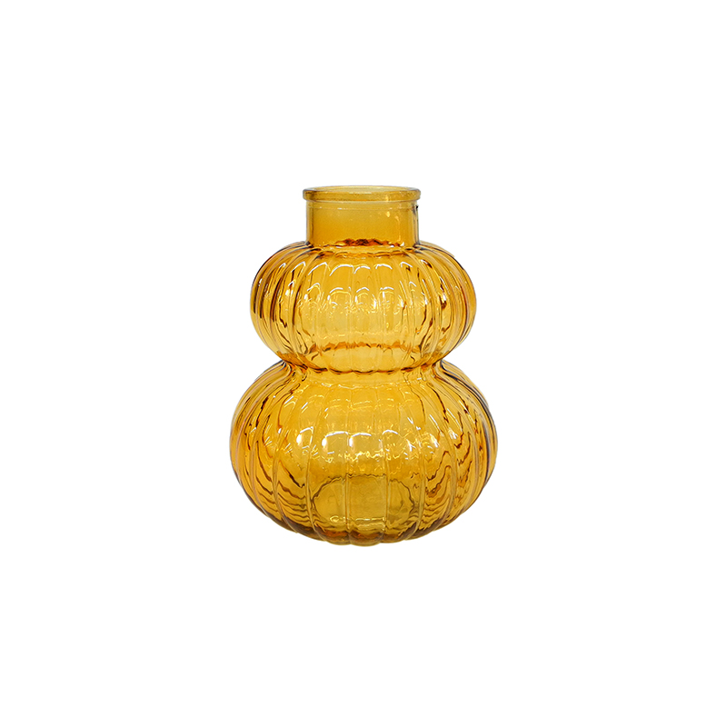 Gourd-shaped Striped Glass Vase YD-SS-114