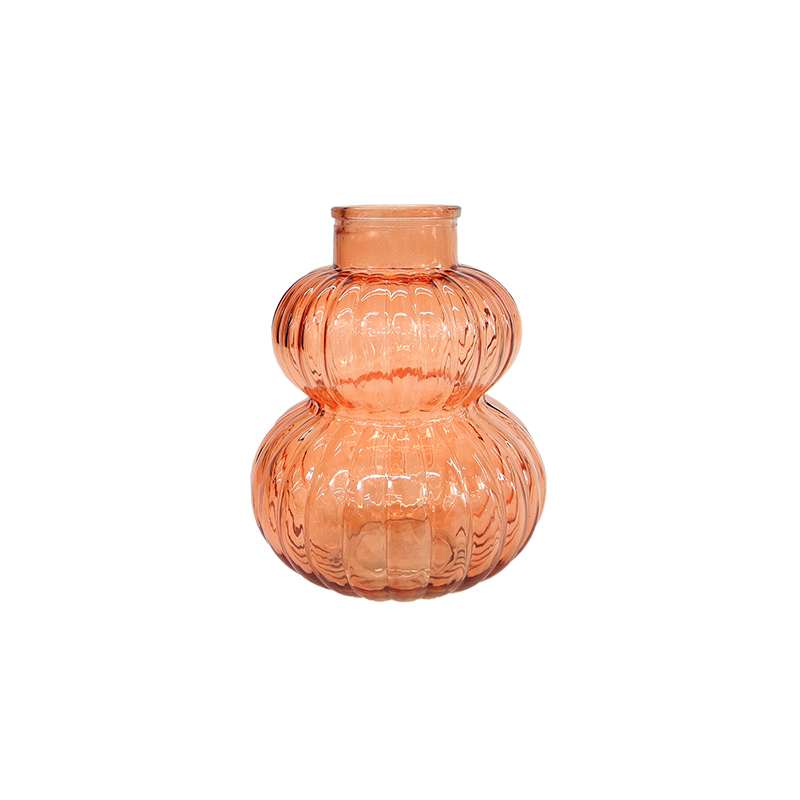 Gourd-shaped Striped Glass Vase YD-SS-114