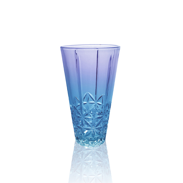 Segmented Relief Gradient Glass Vase YD-OBS-124