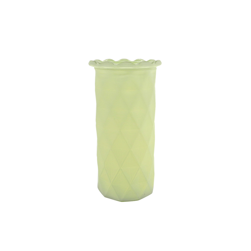 Diamond Textured Sandblasted Glass Vase YD-ND-444