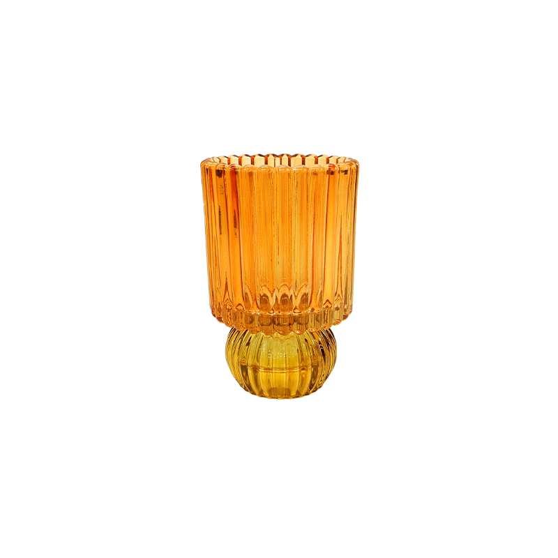 Dual Purpose Striped Spray Glass Candle Holder YD-ND-412