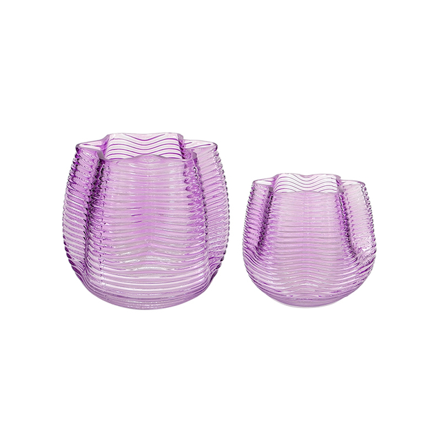 Purple Striped Spray Glass Vase YD-ND-417