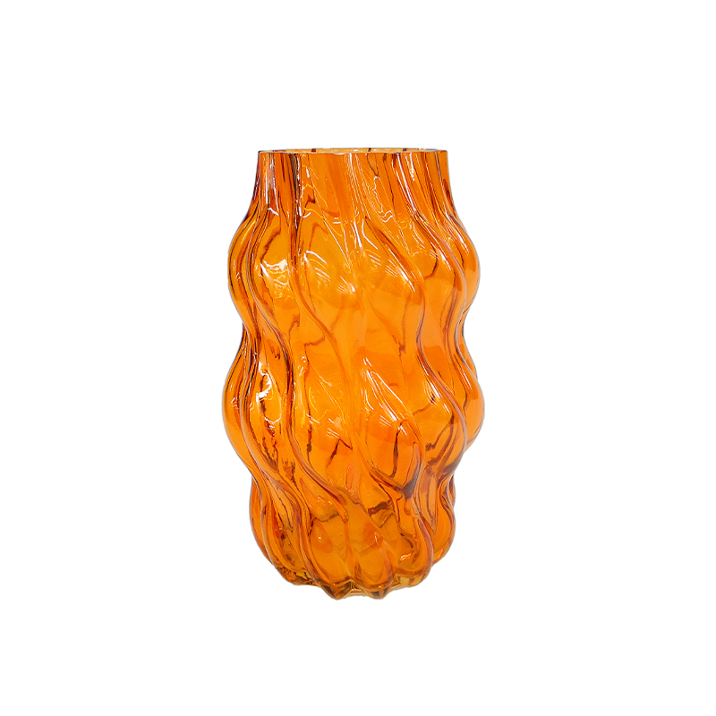 Orange Curved Spray Glass Vase YD-ND-430