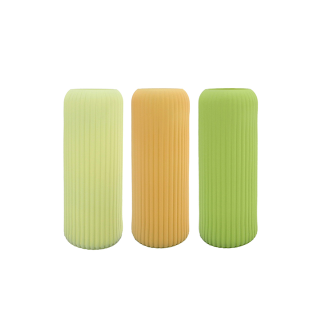 Glass Vase with Column Stripes And Frosted Glass YD-ND-425