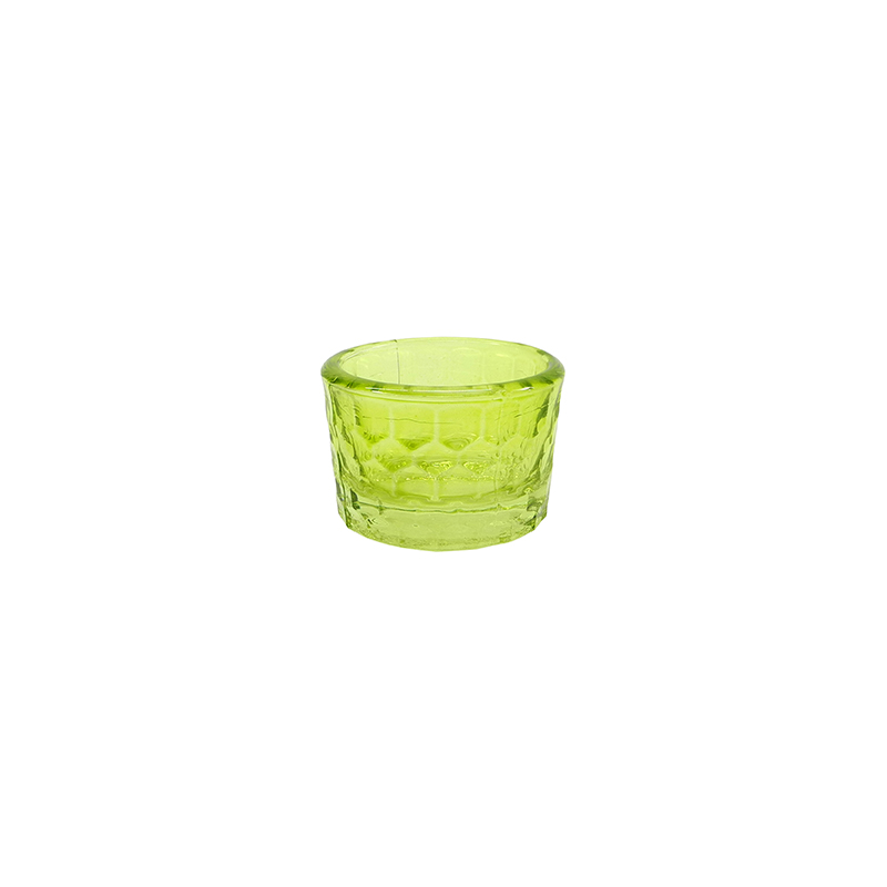 Embossed Spray Colored Glass Small Candle Holder YD-ND-397