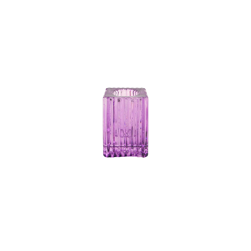 Cuboid Striped Spray Glass Candle Holder YD-ND-396
