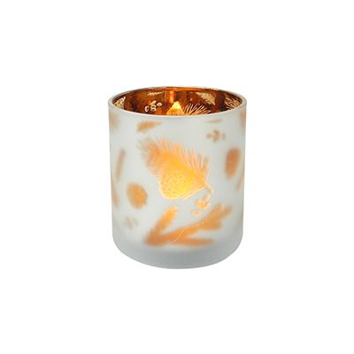 Yorklsun Glassware Red Pattern Candle Holder & Wax Bottle YD-HDWC-043