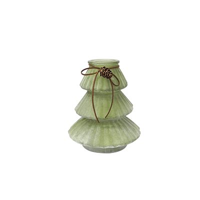 Yorklsun Glassware Green Christmas Tree Vase Candle Holder & Wax Bottle YD-ND-188