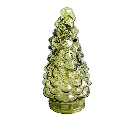 Yorklsun Glassware Christmas Tree Candle Holder & Wax Bottle YD-HDWC-050
