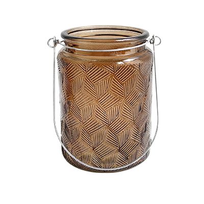 Yorklsun Glassware Autumn Brown Candle Holder & Wax Bottle YD-ND-149