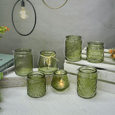 Green Candle Holder & Wax Bottle YD-ND-048