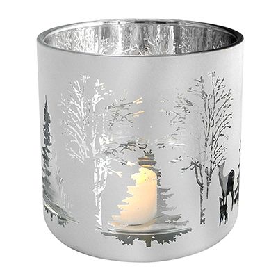 Yorklsun Glassware White Christmas Candle Holder & Wax Bottle YD-HDWC-035