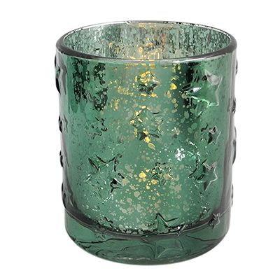 Yorklsun Glassware Dark Green Christmas Candle Holder & Wax Bottle YD-HDWC-040