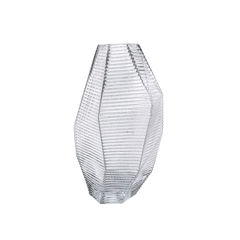 Polygonal Striped Glass Vase YD-CGV-096