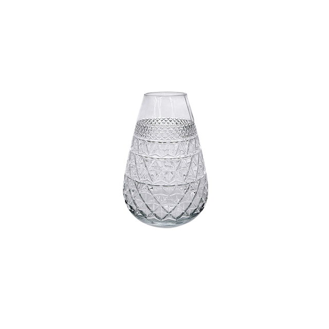 Tapered Segmented Relief Glass Vase YD-CGV-167