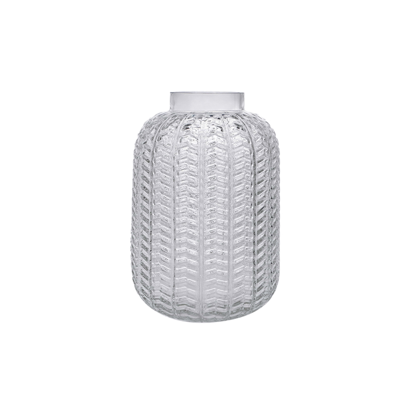 Embossed Clear Glass Vase YD-CGV-147
