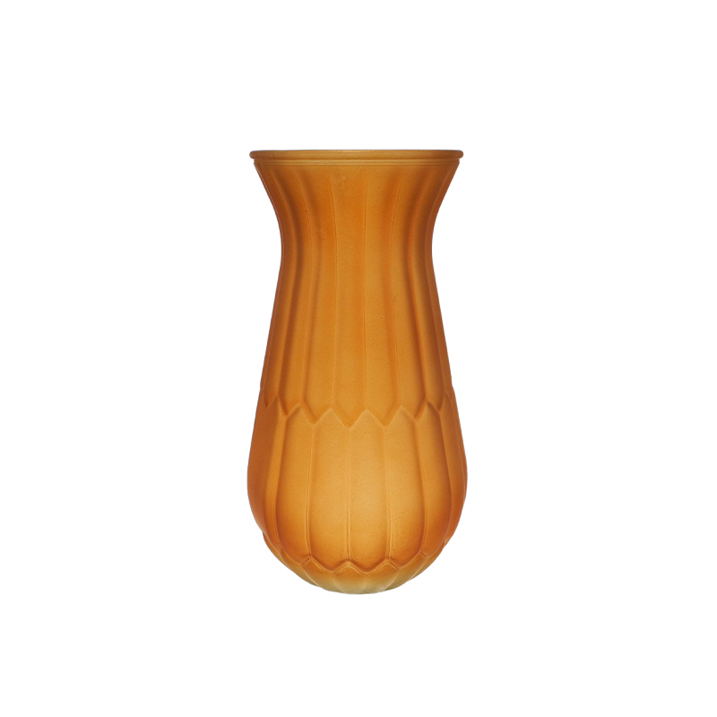 Sanded Glass Vase with Arrow-shaped Lines YD-TDH-168