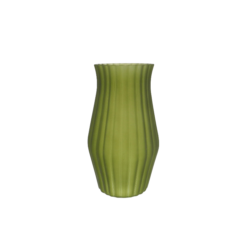 Blurred-gloss Green Glass Vase YD-TDH-172