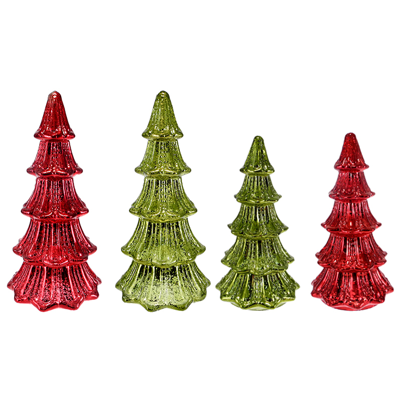 Electroplated Silver Fragments with Striped Pattern for Christmas Tree Glass Decoration YD-CX-124