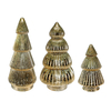 Electroplated Silver-gold Striped Christmas Tree Decorations YD-CX-131