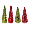Electroplated Silver-dusted Conical Christmas Tree Decoration YD-CX-128