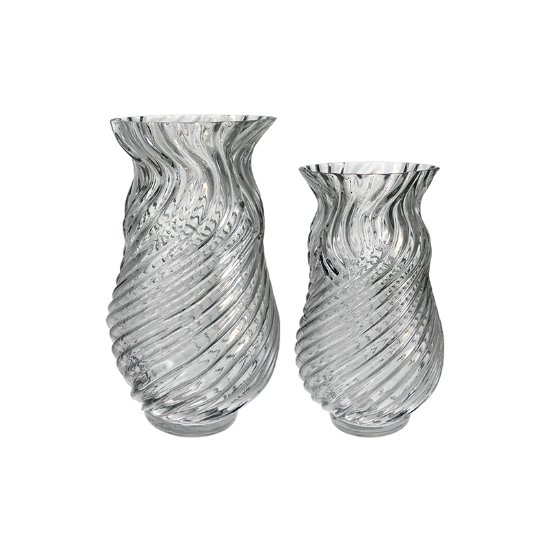 Ribbed And Irregularly Shaped Glass Vase YD-TDH-123