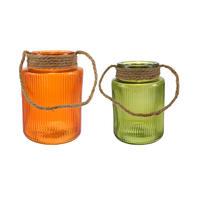 Striped Printed Vase with Cotton Rope Handle YD-TDH-114