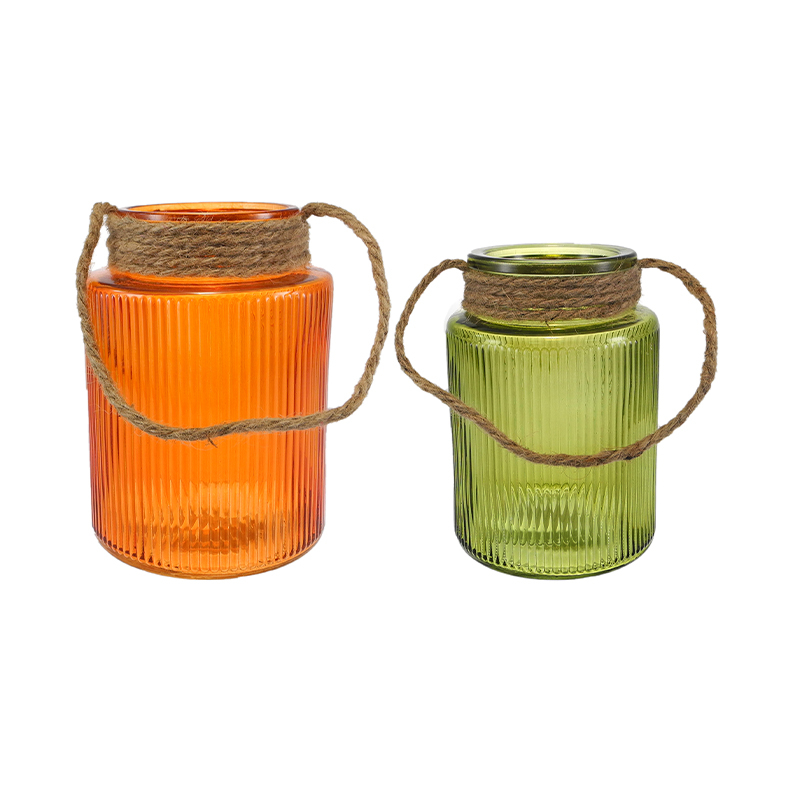 Striped Printed Vase with Cotton Rope Handle YD-TDH-114