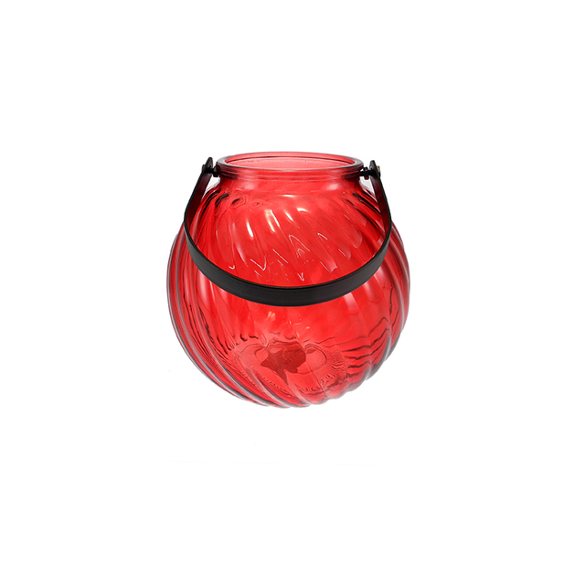 Ribbed Round Ball Glass Candleholder YD-TDH-115
